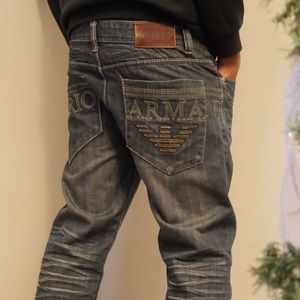 Original‼️ Emporio Armani Jeans with Rare Logo Embroidery - 2001 collection